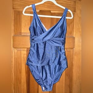 Kona Sol Large L One piece Swimsuit Blue NWT